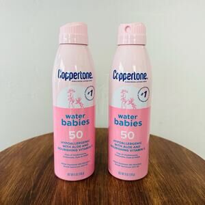 Coppertone Water Babies Spray Sunscreen SPF 50, 6 Oz, Lot Of 2 Sealed Exp 10/27